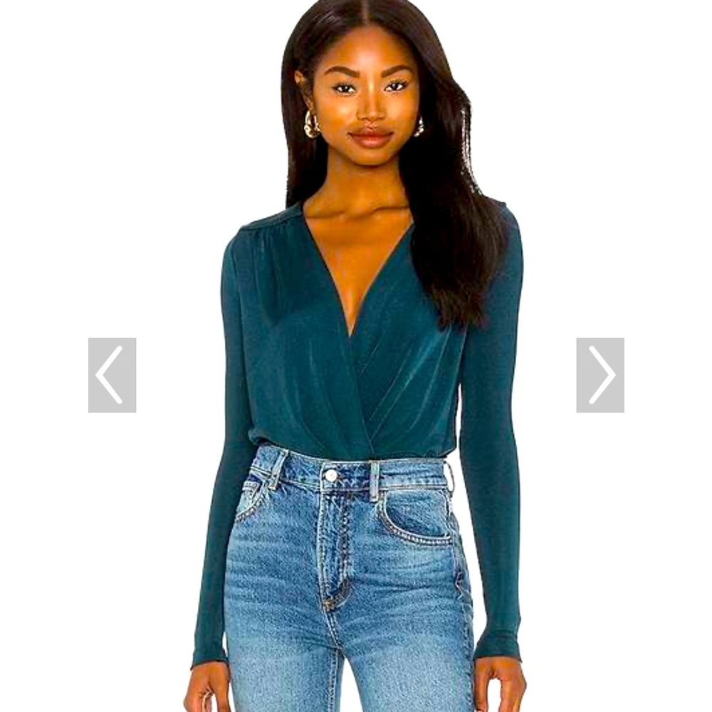 Free people turnt green/teal bodysuit